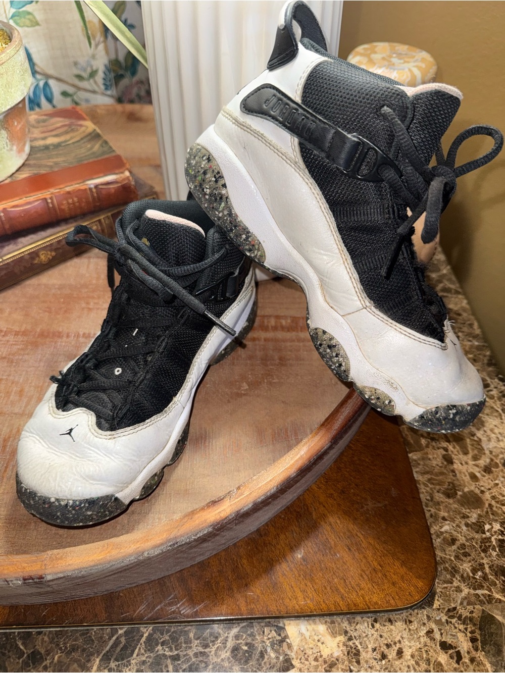 Jordan Kids' Black and White High-Top Sneakers